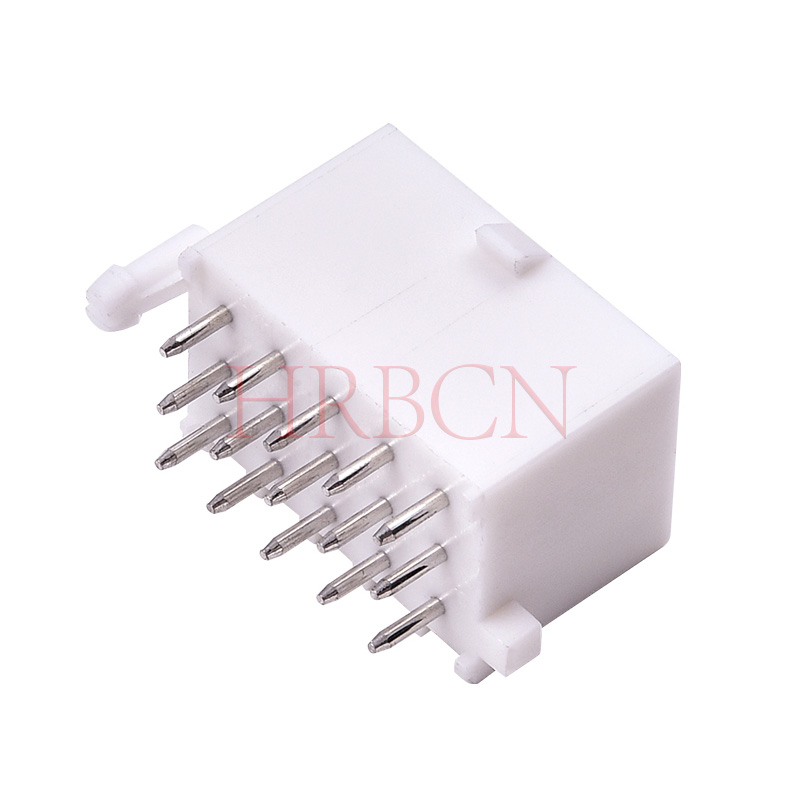 HRB 4.14mm矩形电源连接器 双排180度PCB针座M1030-2XN UL/CUL