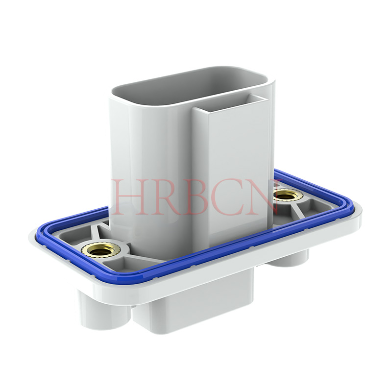 HRB 4.0mm线对线防水电源连接器带面板安装 