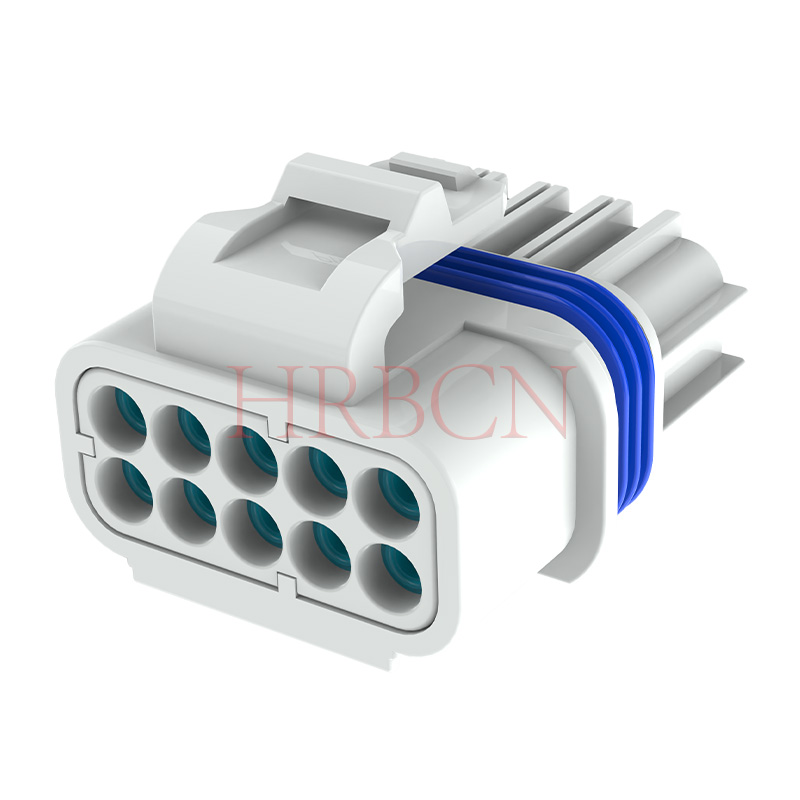 HRB 4.0mm线对线防水电源连接器带面板安装 