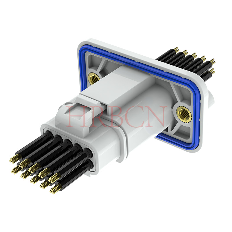 HRB 4.0mm线对线防水电源连接器带面板安装 